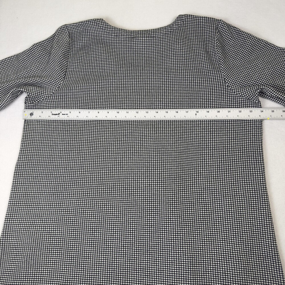 J JILL Lagenlook Tunic Top Black White Gingham Cotton Modal Side Snap Petite XL - Picture 9 of 12